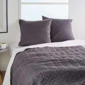 Narzuta na łóżko 240 x 260 cm + 2 poduszki 60 x 60 cm, kolor ciemnoszary
