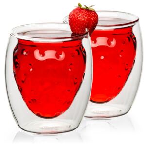 4home Szklanka termiczna Strawberry Hot&Cool, 250 ml, 2 szt
