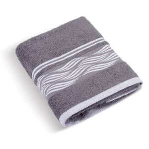 Ręcznik kąpielowy Fala szary, 70 x 140 cm, 70 x 140 cm