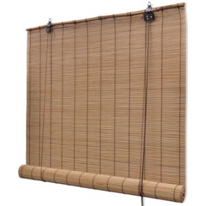 Brązowa bambusowa roleta 80 x 160 cm
