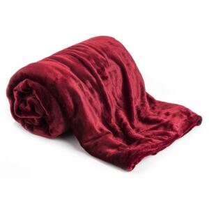 Jahu Koc XXL / Narzuta na łóżko czerwony, 200 x 220 cm