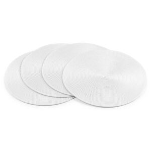 Jahu Podkładki na stół Deco okrągłe, białe, śr. 35 cm, zestaw 4 szt