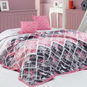 BedTex Narzuta na łóżko Riwiera różowy, 220 x 240 cm, 2x 40 x 40 cm