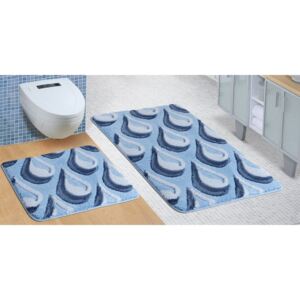 Bellatex Komplet dywaników łazienkowych Ultra Kropla niebieski, 60 x 100 cm