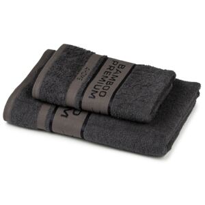 4Home Komplet Bamboo Premium ręczników ciemnoszary, 70 x 140 cm, 50 x 100 cm