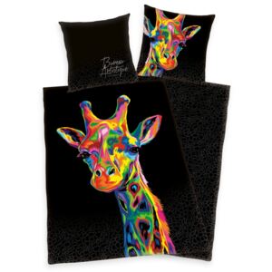 Herding Pościel satynowa Bureau Artistique – Colored Giraffe, 140 x 200 cm, 70 x 90 cm
