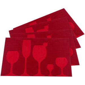 Podkładki Drink czerwony, 30 x 45 cm, komplet 4 szt