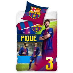 Pościel bawełniana FC Barcelona Piqué, 140 x 200 cm, 70 x 80 cm