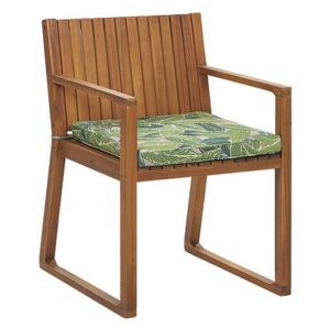 Krzesło ogrodowe drewniane z poduszką zieloną SASSARI