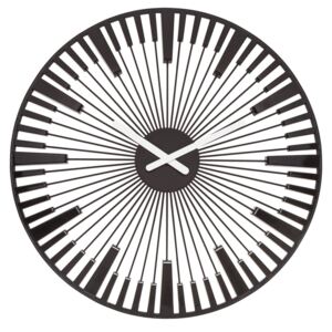 Koziol Zegar ścienny Pianino czarny, śr. 45 cm
