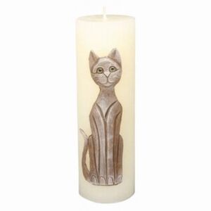 Świeczka dekoracyjna Kot beżowy, 22 cm