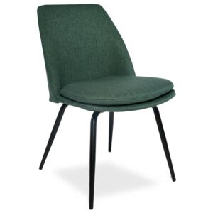 Tapicerowane krzesło INES zielone - czarne nogi