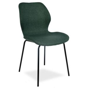 Tapicerowane krzesło LARA zielone - czarne nogi