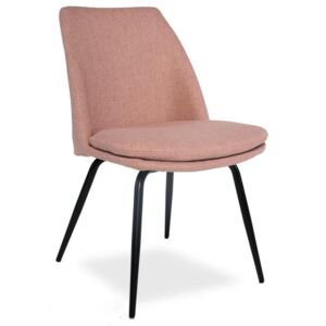 Tapicerowane krzesło INES różowe - czarne nogi