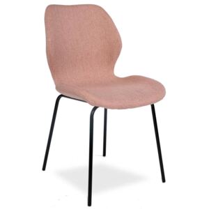 Tapicerowane krzesło LARA różowe - czarne nogi