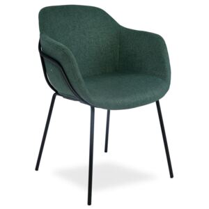 Tapicerowane krzesło LUIS zielone - czarne nogi