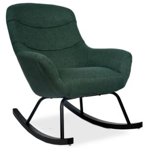Tapicerowane krzesło bujane MIA zielone