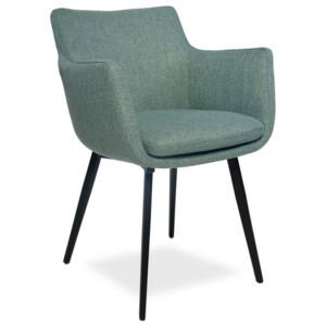 Tapicerowane krzesło EMMA turkusowe - czarne nogi