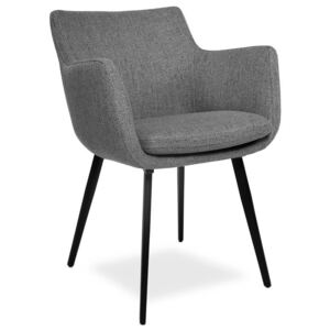Tapicerowane krzesło EMMA szare - czarne nogi