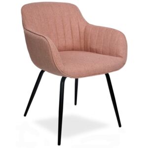 Tapicerowane krzesło VERA różowe - czarne nogi