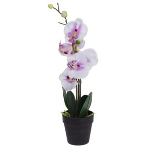 Sztuczna orchidea w doniczce biały, 47 cm