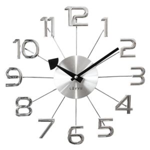 Zegar ścienny Lavvu Design Numerals srebrny, śr. 37 cm