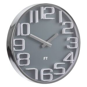 Future Time FT7010GY Numbers Designerski zegar ścienny, śr. 30 cm