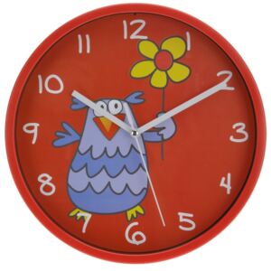 Zegar ścienny Owl czerwony, 23 cm