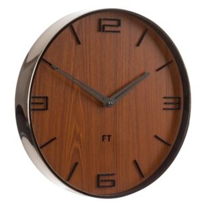 Future Time FT3010TT Flat walnut Designerski zegar ścienny, śr. 30 cm