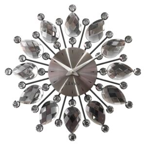 Zegar ścienny Lavvu Crystal Flower LCT1121 antracytowy, śr. 33 cm