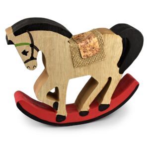 Drewniana dekoracja Koń na biegunach, 20 cm