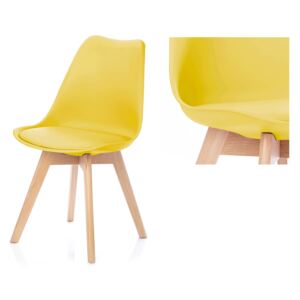 Krzesło do jadalni z poduszką Żółte TEMPA