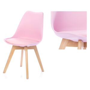Krzesło do jadalni z poduszką Różowe TEMPA