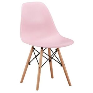 Krzesło AMY różowy/buk