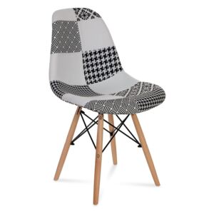 Krzesło AMY patchwork biały+czarny