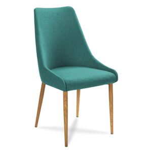 Krzesło OLIVIER H83 turkusowy+dąb