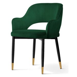 Krzesło MERCY zielony/ noga czarno - złota/ BL78