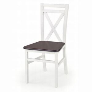 Krzesło DARIUSZ 2 białe/ciemny orzech ★ Wyróżnienie - 3 miejsce w rankingu ZAUFANE SKLEPY 2018