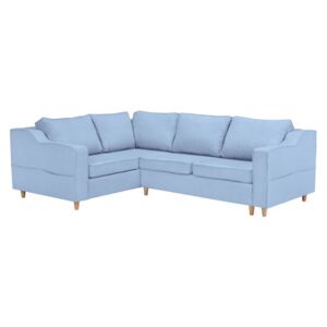 Jasnoniebieska rozkładana 4-osobowa sofa Mazzini Sofas Jonquille, lewostronna