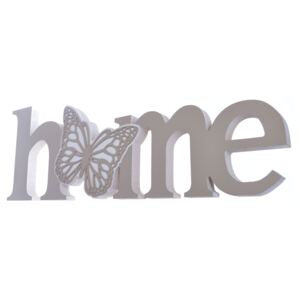 Napis dekoracyjny HOME z motylem