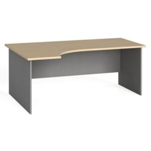 Stół biurowy ergonomiczny 180x120 cm, brzoza, lewy