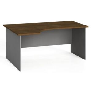 Stół biurowy ergonomiczny 160x120 cm, orzech, lewy