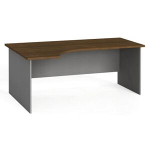 Stół biurowy ergonomiczny 180x120 cm, orzech, lewy