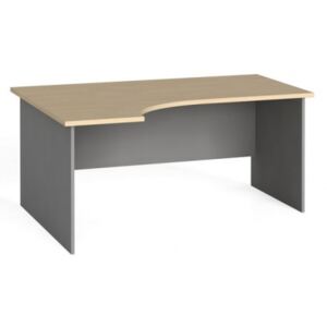 Stół biurowy ergonomiczny 160x120 cm, brzoza, lewy