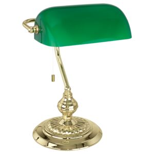 Eglo lampa biurkowa BANKER mosiądz/zielony 90967