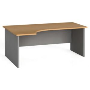 Stół biurowy ergonomiczny 180x120 cm, buk, lewy