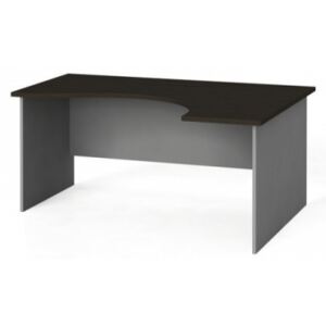 Narożny stół biurowy, zaokrąglony 160x120 cm, wenge, prawy