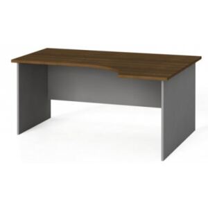 Stół biurowy ergonomiczny 160x120 cm, orzech, prawy
