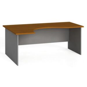 Narożny stół biurowy, zaokrąglony 180x120 cm, czereśnia, lewy
