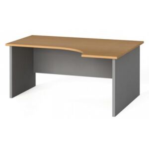Stół biurowy ergonomiczny 160x120 cm, buk, prawy